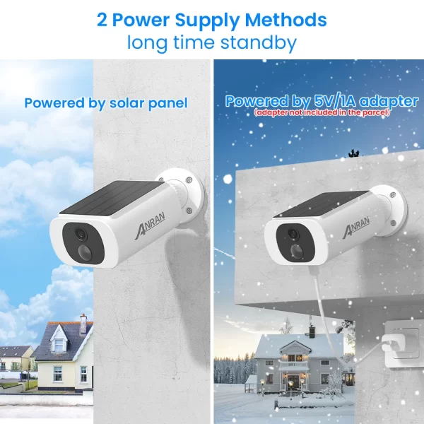ANRAN 4 PCS Outdoor Wireless WIFI Camera 2.4G 3MP Battery Solar Security Camera Floodlight Color Night Vision Local Alarm - Image 5