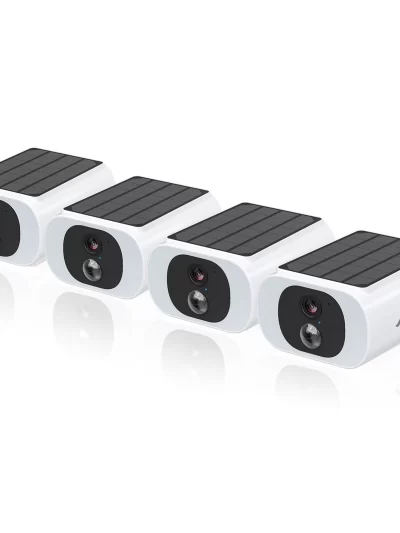 ANRAN 4 PCS Outdoor Wireless WIFI Camera 2.4G 3MP Battery Solar Security Camera Floodlight Color Night Vision Local Alarm