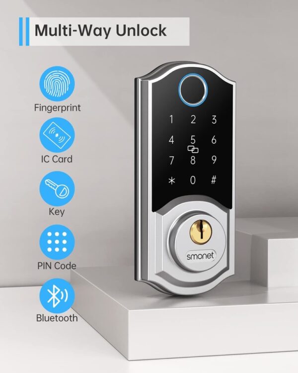Electronic Door Latch with Biometric and Remote Unlock - Image 6