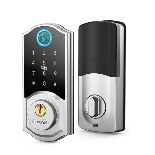 Electronic Door Latch with Biometric and Remote Unlock