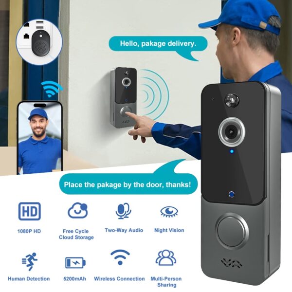 Outdoor Wireless Doorbell with Night Vision