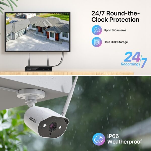 ZOSI WiFi Security Camera System - 8CH, 2K H265+ - Image 7